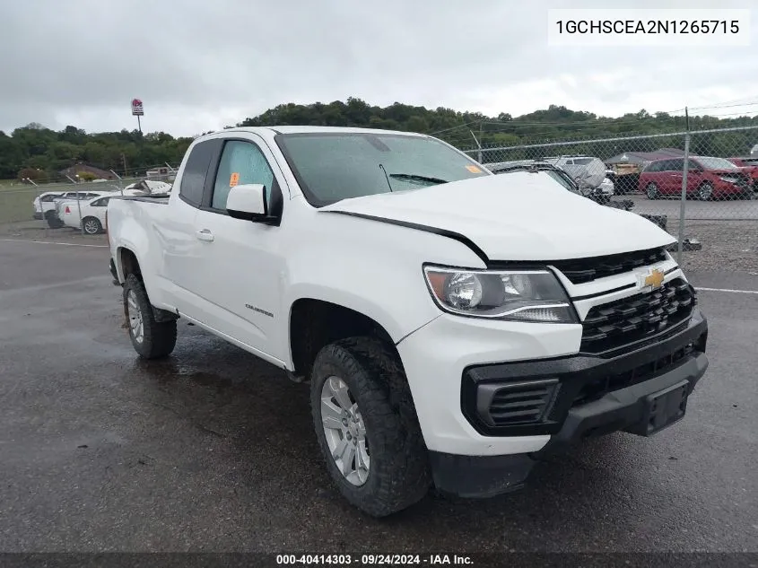 1GCHSCEA2N1265715 2022 Chevrolet Colorado Lt