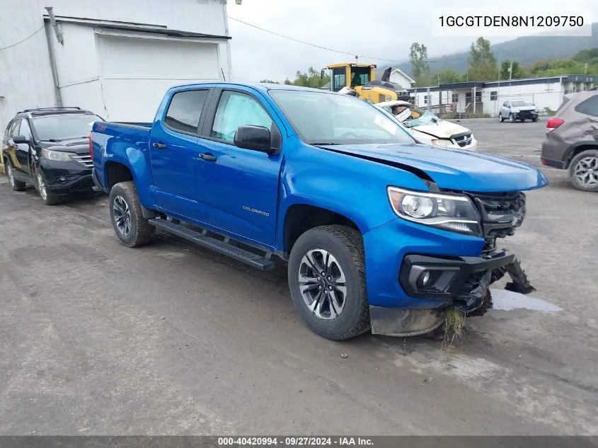 2022 Chevrolet Colorado 4Wd Short Box Z71 VIN: 1GCGTDEN8N1209750 Lot: 40420994