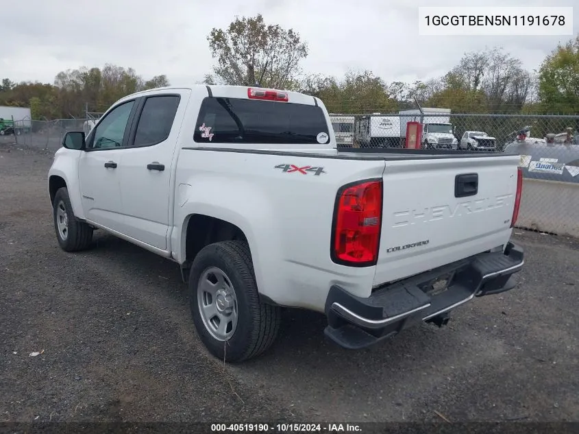 2022 Chevrolet Colorado 4Wd Short Box Wt VIN: 1GCGTBEN5N1191678 Lot: 40519190