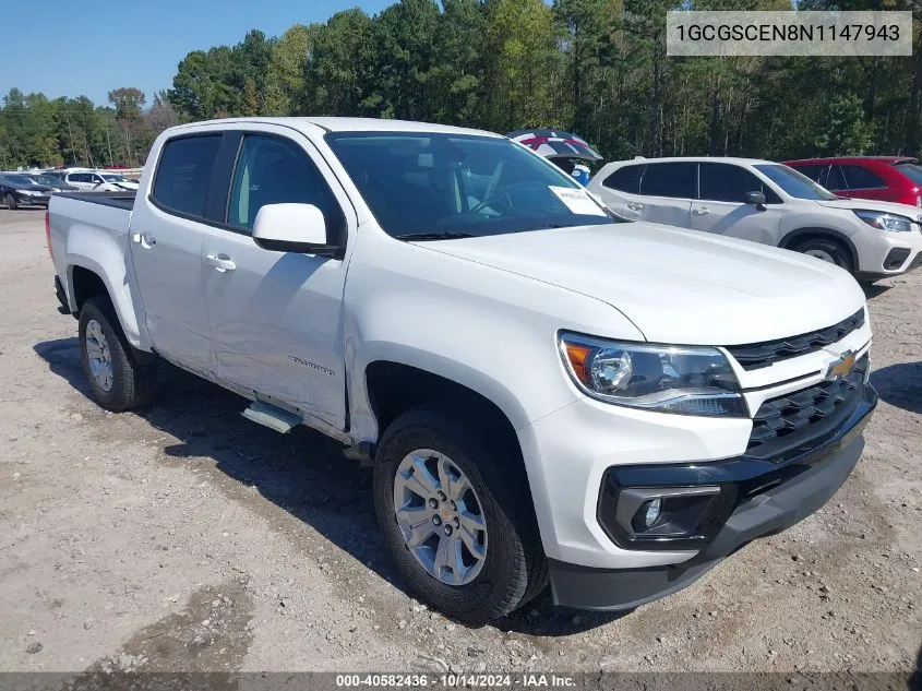 2022 Chevrolet Colorado 2Wd Short Box Lt VIN: 1GCGSCEN8N1147943 Lot: 40582436