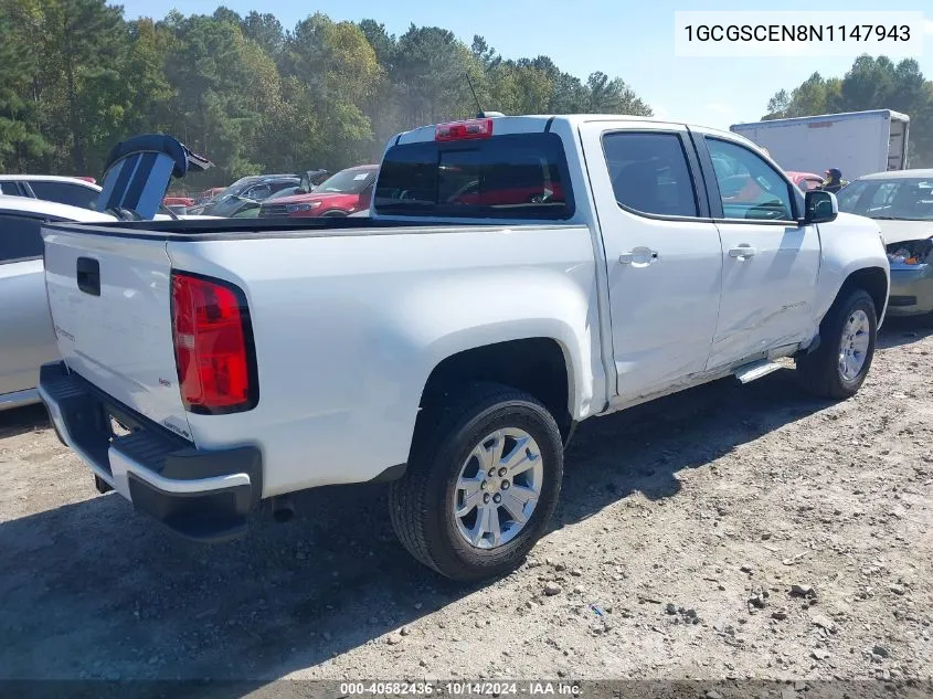 2022 Chevrolet Colorado 2Wd Short Box Lt VIN: 1GCGSCEN8N1147943 Lot: 40582436