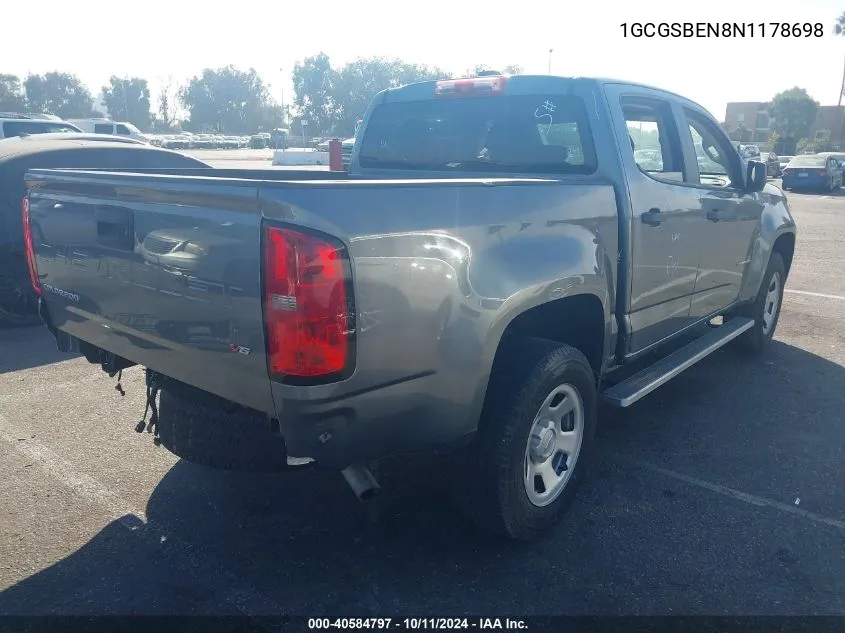 2022 Chevrolet Colorado 2Wd Short Box Wt VIN: 1GCGSBEN8N1178698 Lot: 40584797