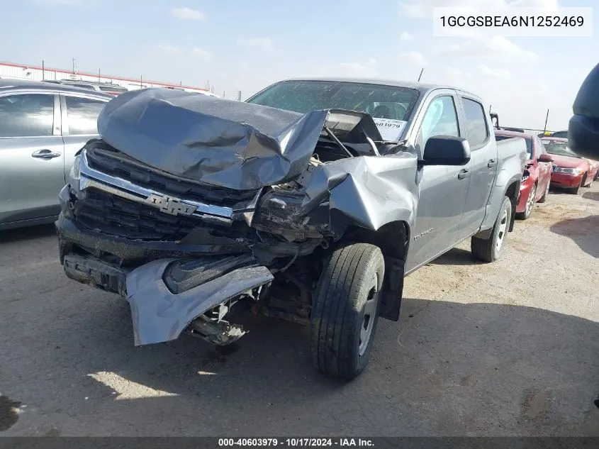 2022 Chevrolet Colorado 2Wd Short Box Wt VIN: 1GCGSBEA6N1252469 Lot: 40603979