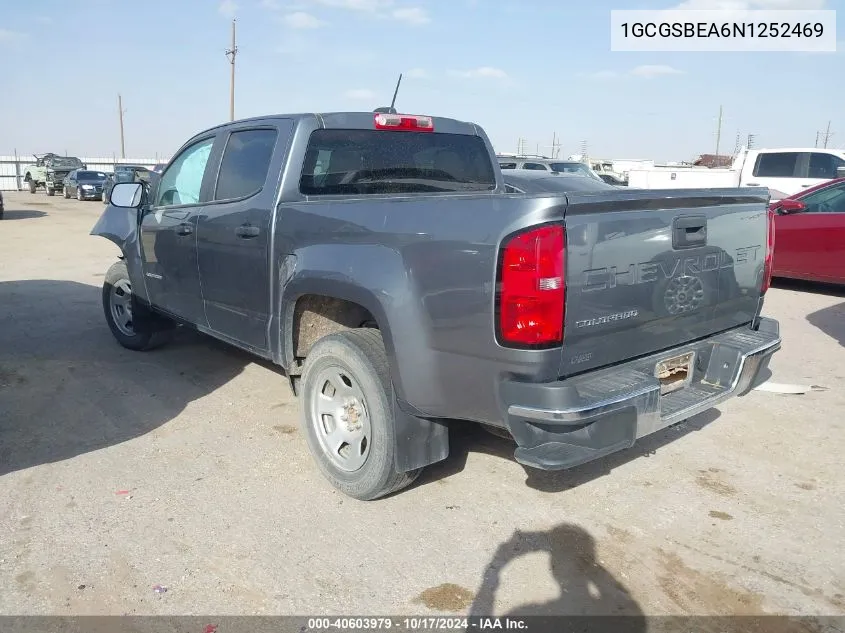 2022 Chevrolet Colorado 2Wd Short Box Wt VIN: 1GCGSBEA6N1252469 Lot: 40603979