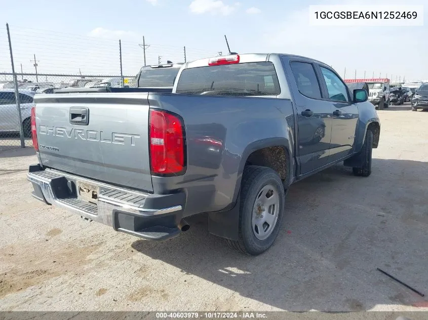 2022 Chevrolet Colorado 2Wd Short Box Wt VIN: 1GCGSBEA6N1252469 Lot: 40603979