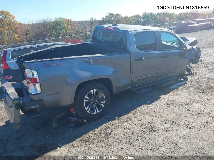 2022 Chevrolet Colorado 4Wd Long Box Z71 VIN: 1GCGTDEN0N1315559 Lot: 40628819