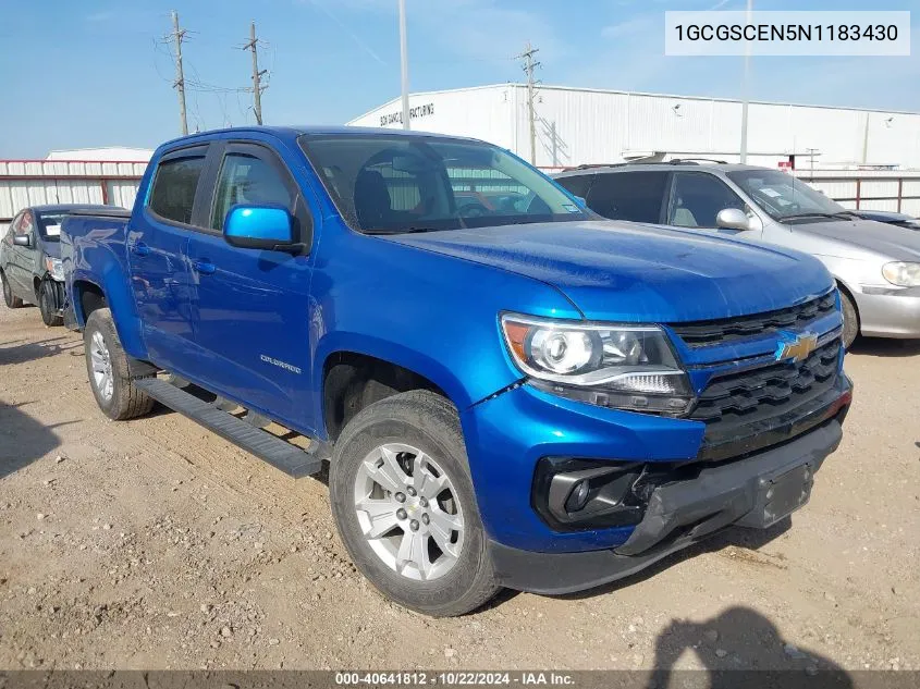 2022 Chevrolet Colorado 2Wd Short Box Lt VIN: 1GCGSCEN5N1183430 Lot: 40641812