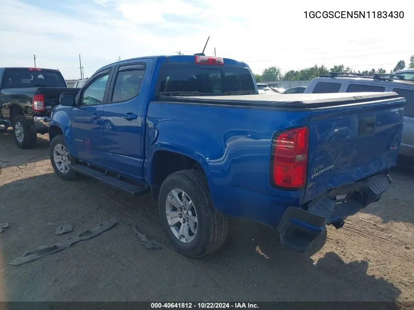 2022 Chevrolet Colorado 2Wd Short Box Lt VIN: 1GCGSCEN5N1183430 Lot: 40641812