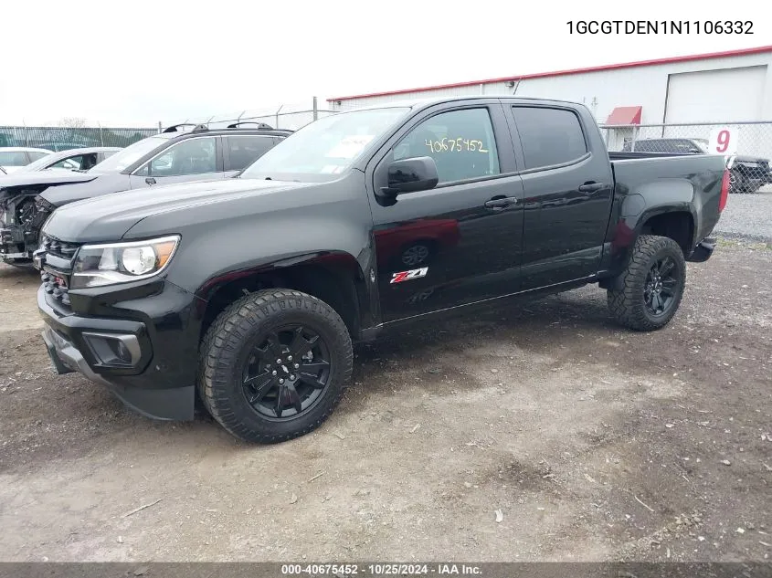 2022 Chevrolet Colorado 4Wd Short Box Z71 VIN: 1GCGTDEN1N1106332 Lot: 40675452