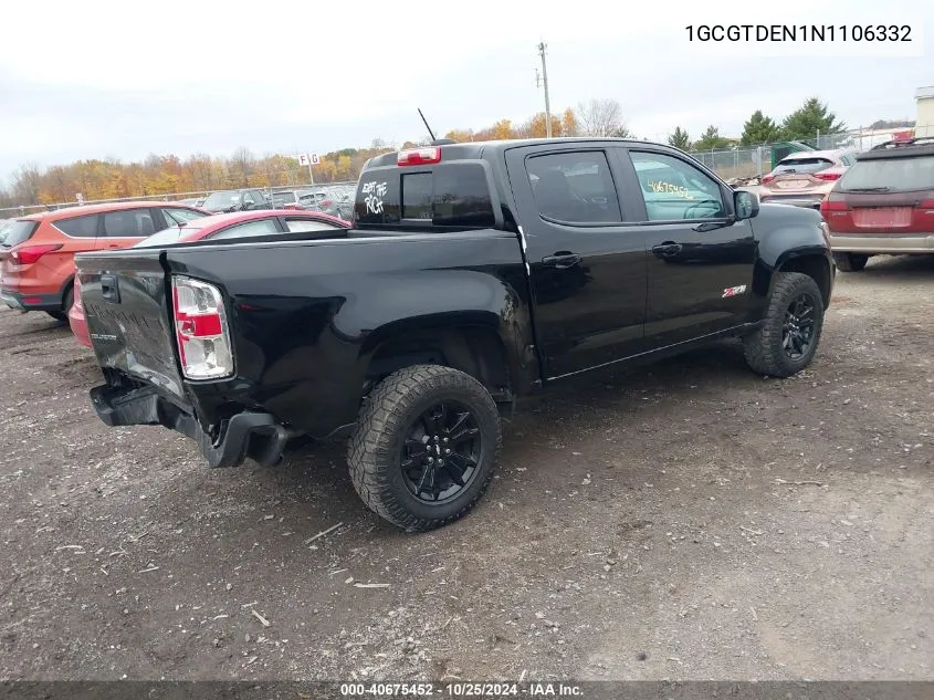 2022 Chevrolet Colorado 4Wd Short Box Z71 VIN: 1GCGTDEN1N1106332 Lot: 40675452