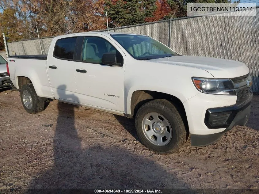 2022 Chevrolet Colorado 4Wd Long Box Wt VIN: 1GCGTBEN6N1135314 Lot: 40694649