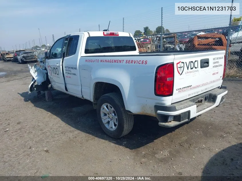 2022 Chevrolet Colorado 2Wd Long Box Lt VIN: 1GCHSCEA1N1231703 Lot: 40697320