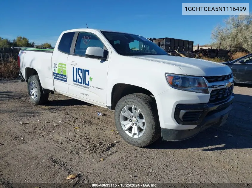 2022 Chevrolet Colorado 4Wd Long Box Lt VIN: 1GCHTCEA5N1116499 Lot: 40699115