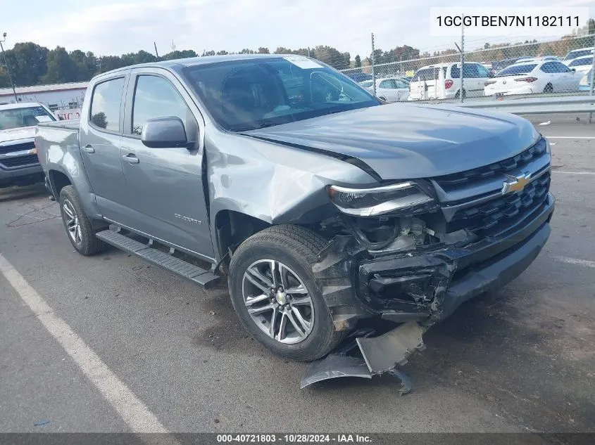 2022 Chevrolet Colorado 4Wd Short Box Wt VIN: 1GCGTBEN7N1182111 Lot: 40721803