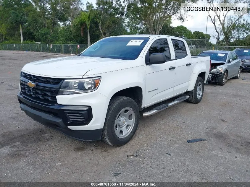 2022 Chevrolet Colorado 2Wd Short Box Wt VIN: 1GCGSBEN2N1304487 Lot: 40761558