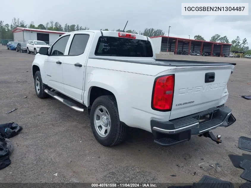 2022 Chevrolet Colorado 2Wd Short Box Wt VIN: 1GCGSBEN2N1304487 Lot: 40761558