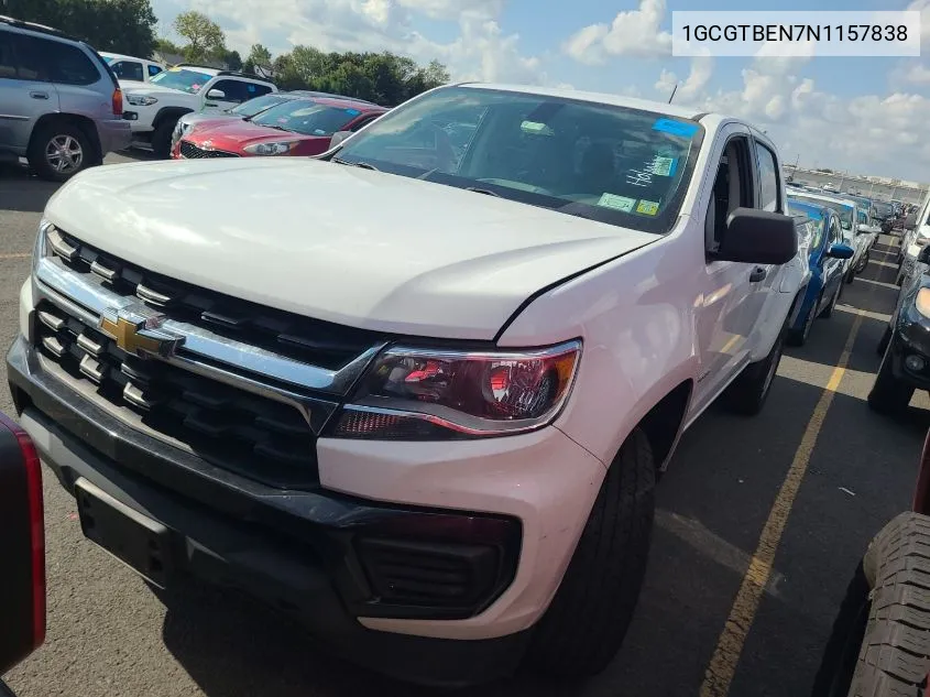 2022 Chevrolet Colorado VIN: 1GCGTBEN7N1157838 Lot: 40775793