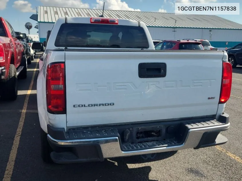 2022 Chevrolet Colorado VIN: 1GCGTBEN7N1157838 Lot: 40775793