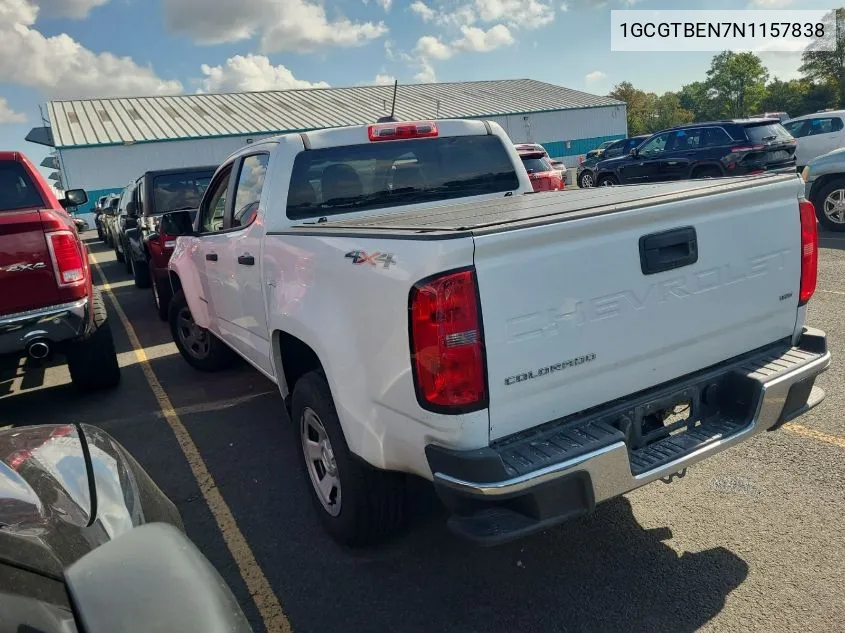 2022 Chevrolet Colorado VIN: 1GCGTBEN7N1157838 Lot: 40775793