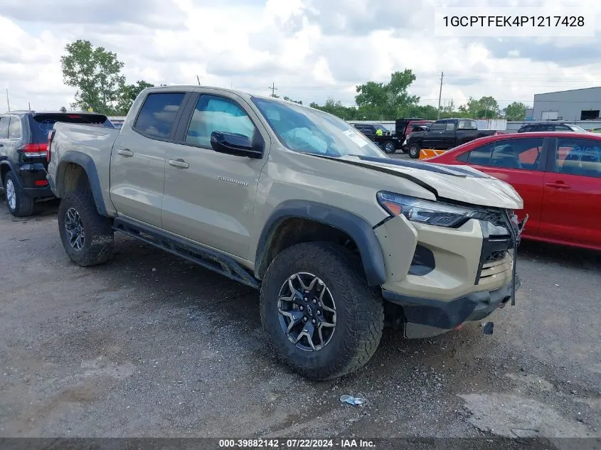 2023 Chevrolet Colorado 4Wd Short Box Zr2 VIN: 1GCPTFEK4P1217428 Lot: 39882142