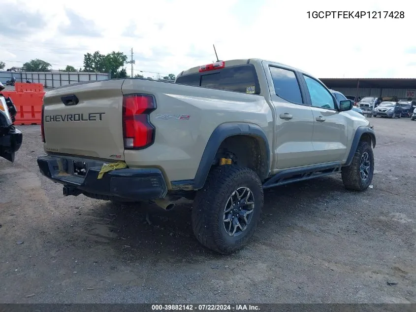 2023 Chevrolet Colorado 4Wd Short Box Zr2 VIN: 1GCPTFEK4P1217428 Lot: 39882142