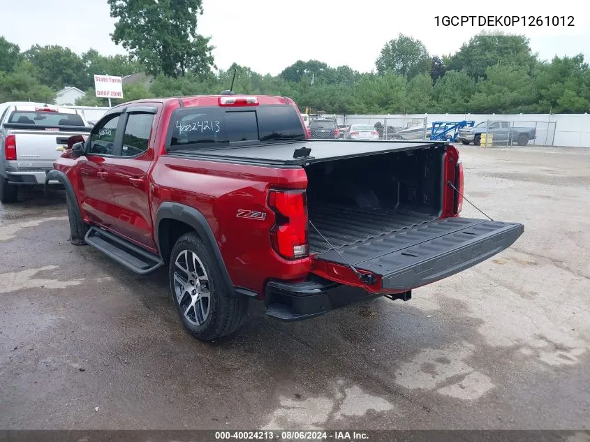 2023 Chevrolet Colorado 4Wd Short Box Z71 VIN: 1GCPTDEK0P1261012 Lot: 40024213