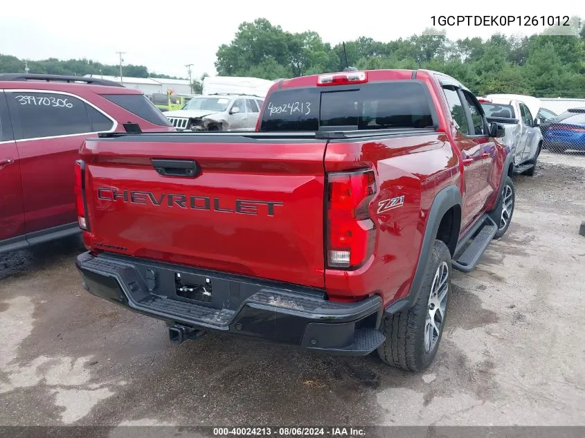 2023 Chevrolet Colorado 4Wd Short Box Z71 VIN: 1GCPTDEK0P1261012 Lot: 40024213