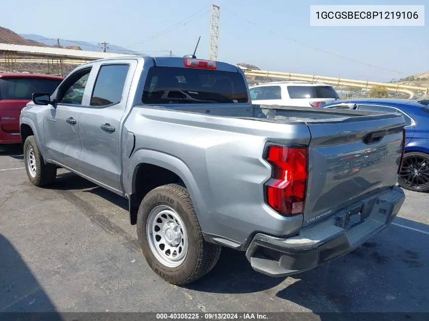 2023 Chevrolet Colorado 2Wd Short Box Wt VIN: 1GCGSBEC8P1219106 Lot: 40305225