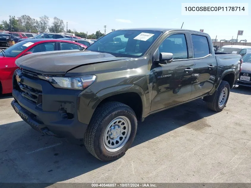 1GCGSBEC0P1178714 2023 Chevrolet Colorado 2Wd Short Box Wt