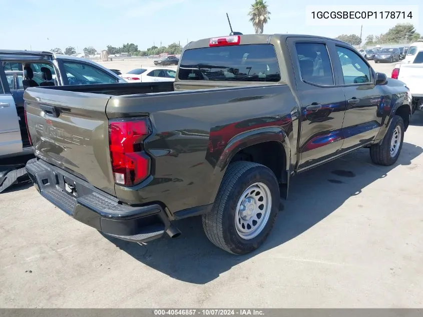 1GCGSBEC0P1178714 2023 Chevrolet Colorado 2Wd Short Box Wt