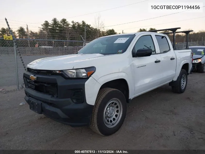 2023 Chevrolet Colorado 4Wd Short Box Wt VIN: 1GCGTBEC0P1194456 Lot: 40787513