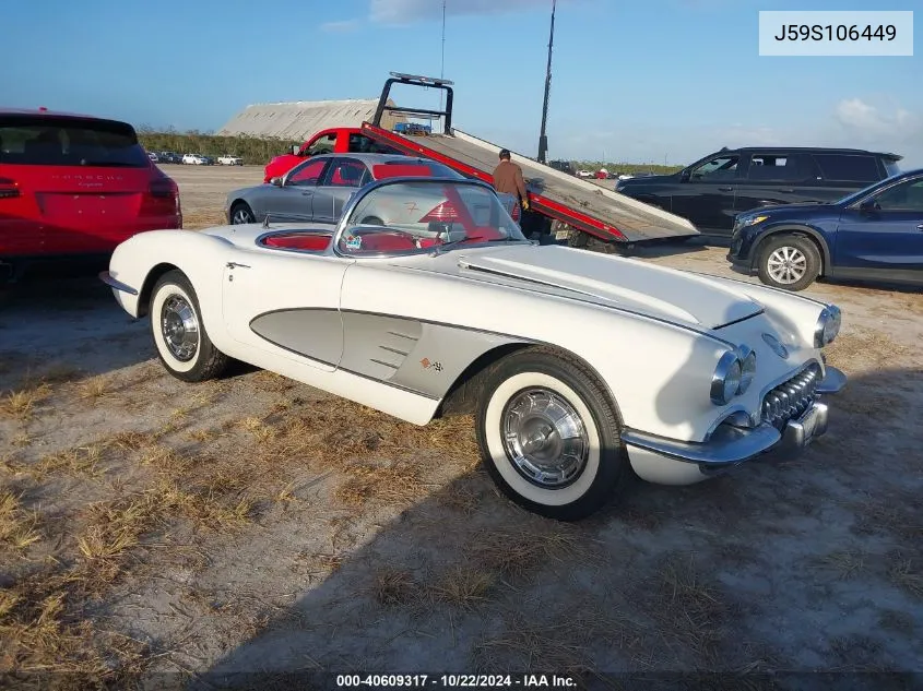 1959 Chevrolet Corvette VIN: J59S106449 Lot: 40609317