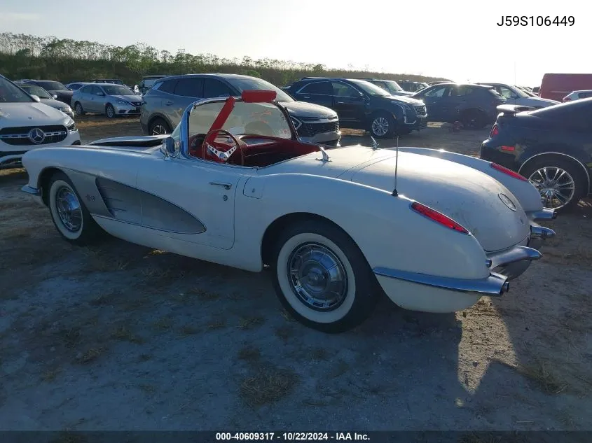 1959 Chevrolet Corvette VIN: J59S106449 Lot: 40609317