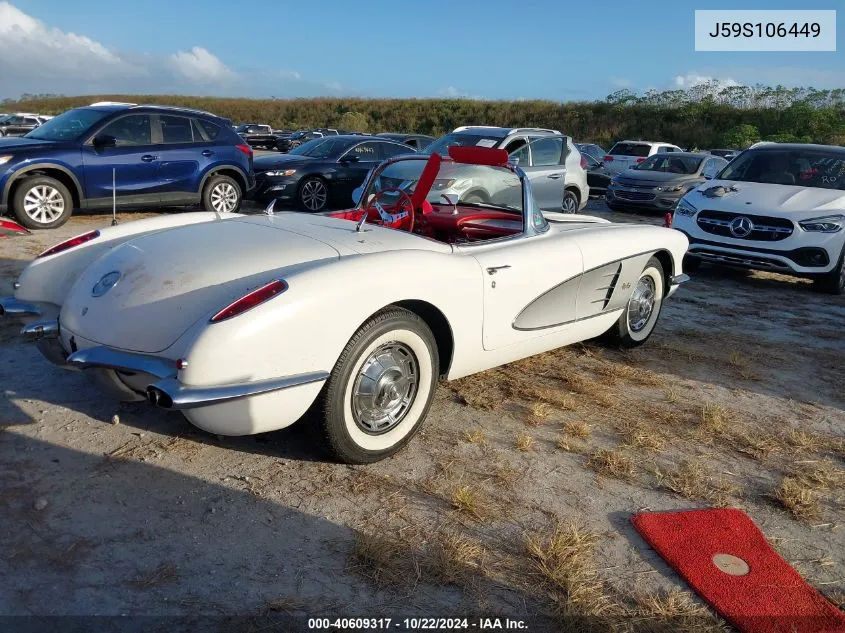 1959 Chevrolet Corvette VIN: J59S106449 Lot: 40609317