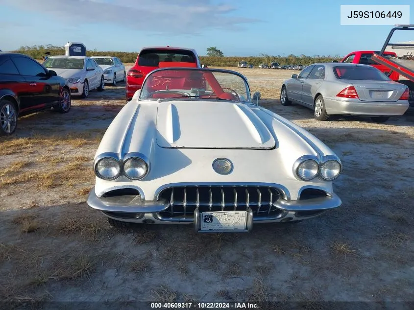 1959 Chevrolet Corvette VIN: J59S106449 Lot: 40609317