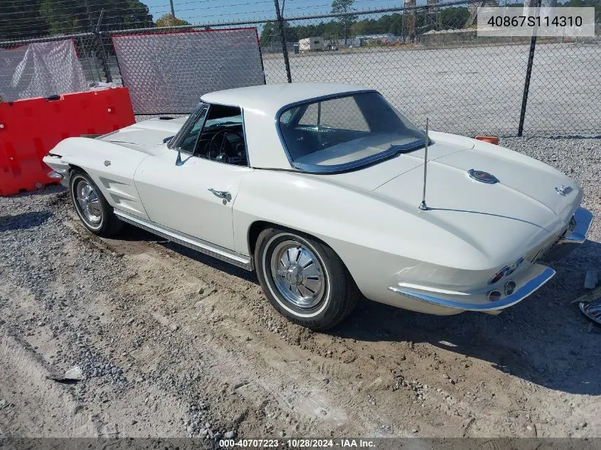 1964 Chevrolet Corvette VIN: 40867S114310 Lot: 40707223