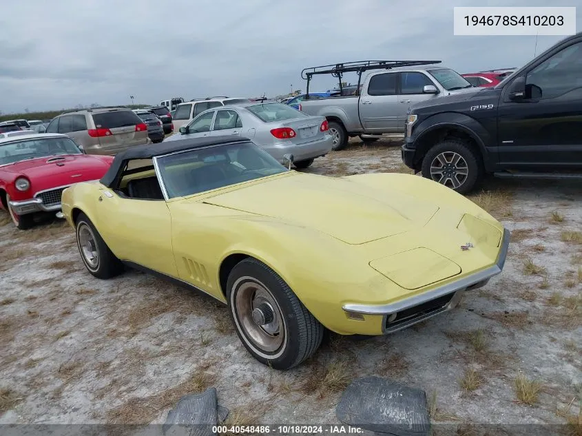 1968 Chevrolet Corvette VIN: 194678S410203 Lot: 40548486