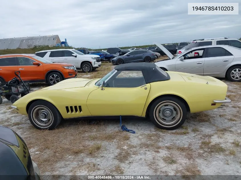 1968 Chevrolet Corvette VIN: 194678S410203 Lot: 40548486