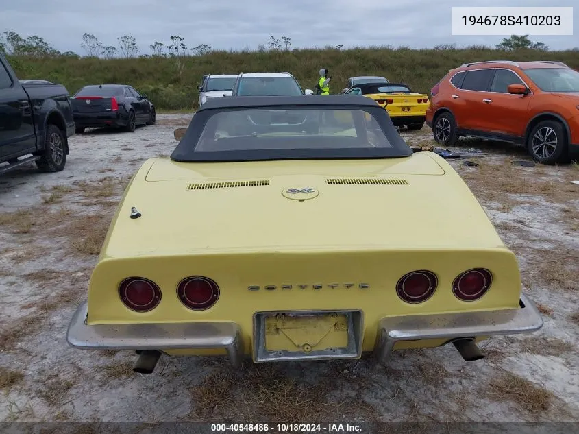 1968 Chevrolet Corvette VIN: 194678S410203 Lot: 40548486