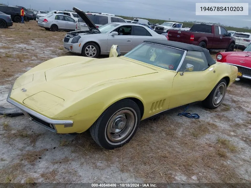 1968 Chevrolet Corvette VIN: 194678S410203 Lot: 40548486