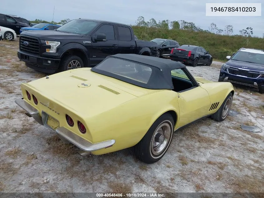 1968 Chevrolet Corvette VIN: 194678S410203 Lot: 40548486