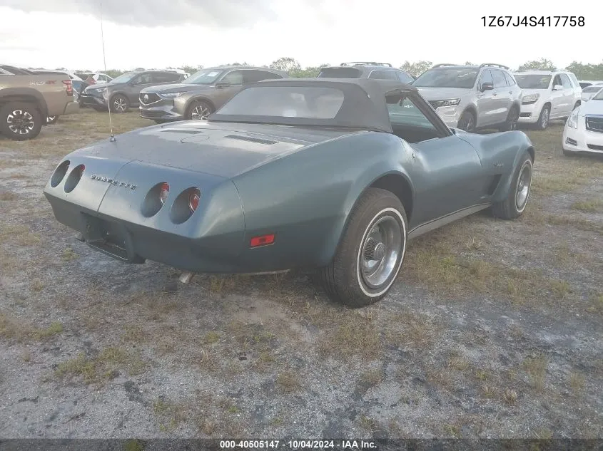 1974 Chevrolet Corvette VIN: 1Z67J4S417758 Lot: 40505147