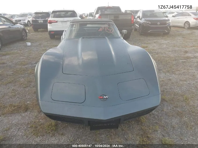 1974 Chevrolet Corvette VIN: 1Z67J4S417758 Lot: 40505147