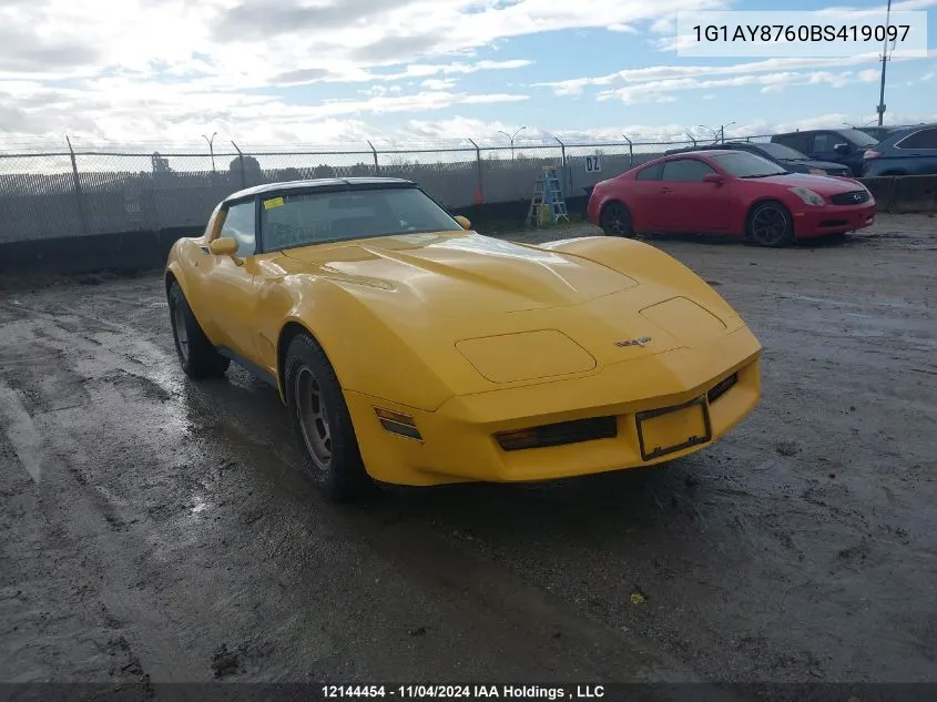 1981 Chevrolet Corvette VIN: 1G1AY8760BS419097 Lot: 12144454