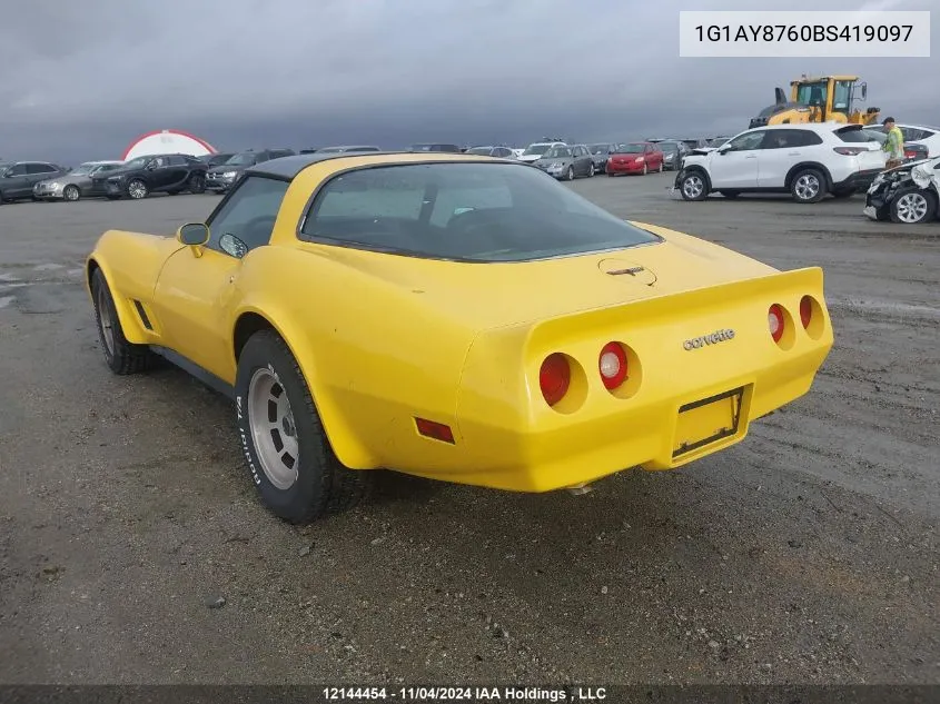 1981 Chevrolet Corvette VIN: 1G1AY8760BS419097 Lot: 12144454