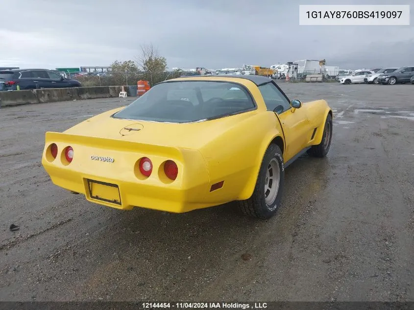 1981 Chevrolet Corvette VIN: 1G1AY8760BS419097 Lot: 12144454