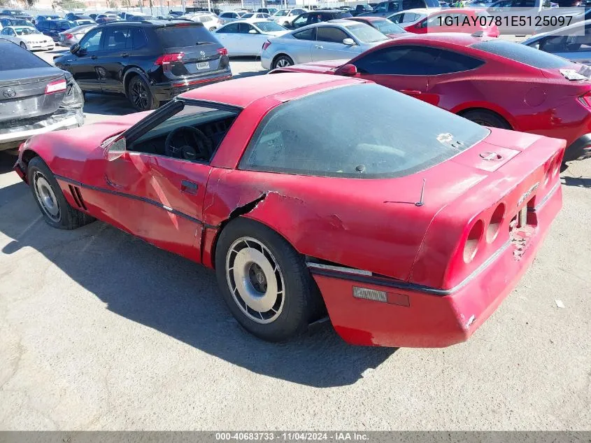 1984 Chevrolet Corvette VIN: 1G1AY0781E5125097 Lot: 40683733