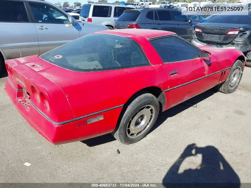 1984 Chevrolet Corvette VIN: 1G1AY0781E5125097 Lot: 40683733