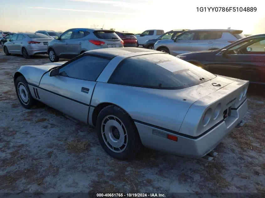 1985 Chevrolet Corvette VIN: 1G1YY0786F5104889 Lot: 40651765