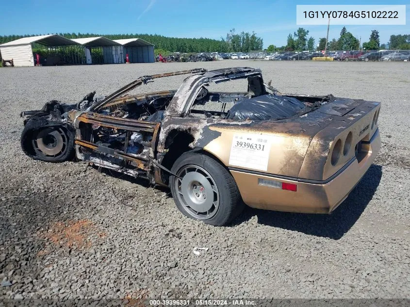 1986 Chevrolet Corvette VIN: 1G1YY0784G5102222 Lot: 39396331